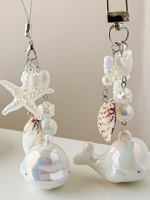 Cute Whale Pendant Keychain Phone Charm DP25C916 for wholesale by Dipped Shop