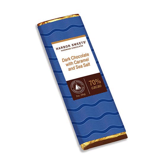 Harbor Sweets Chocolates - Wholesale Chocolate Bar - Harbor Sweets Dark Chocolate & Caramel w Sea Salt Candy Bar