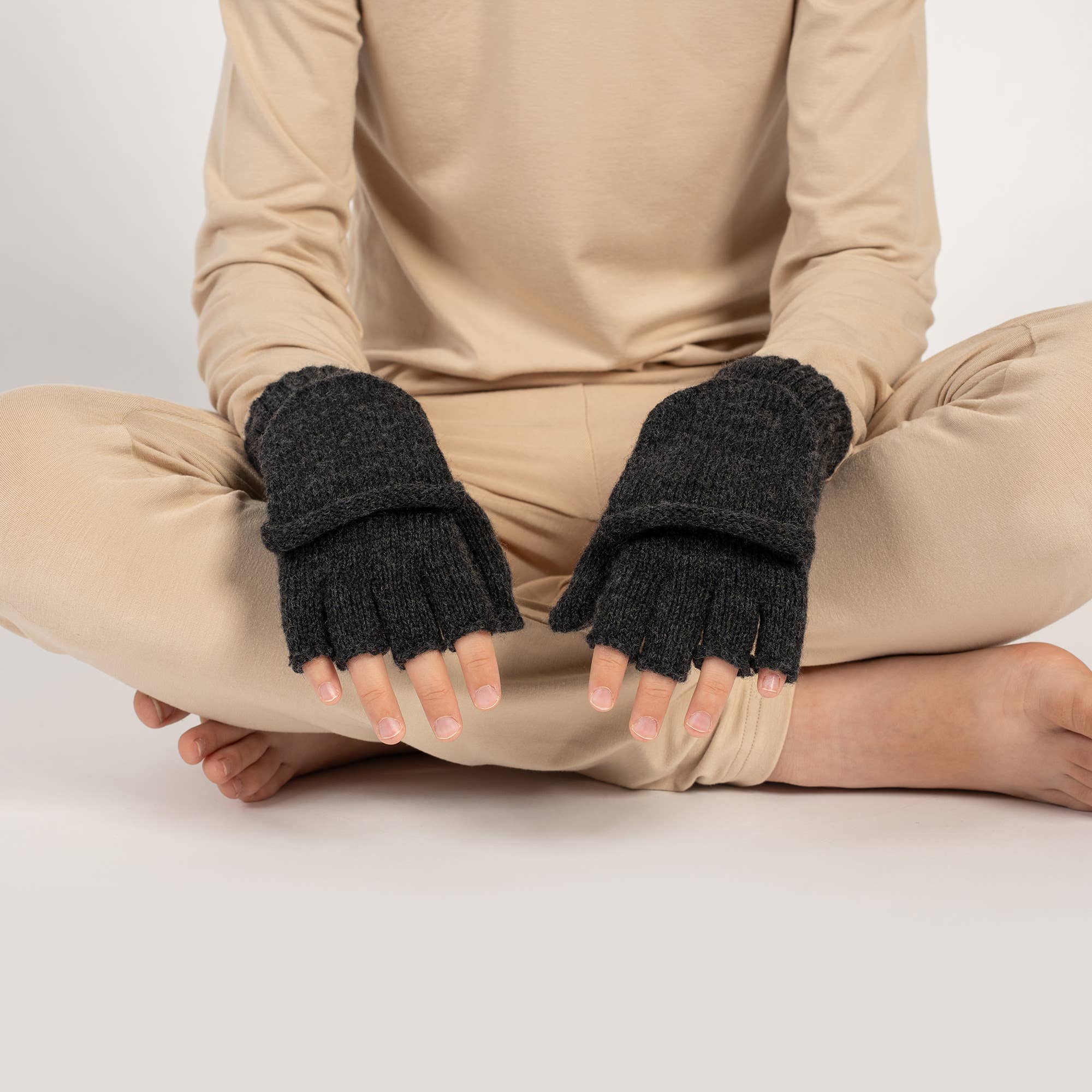 menique - Wholesale Handschoenen - Kinderen - Gebreide merinowollen handschoenen voor kinderen met omkeerbare vingertoppen10