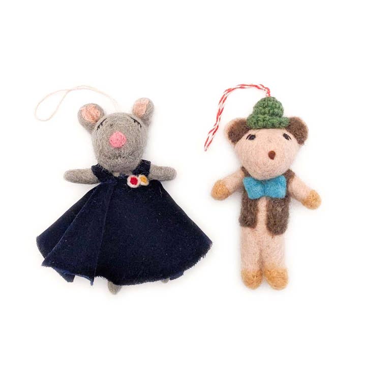 Friendsheep - Wholesale Ornament Set - Nana and Billy Mouse Holiday Eco Wool Ornament - Set of 21