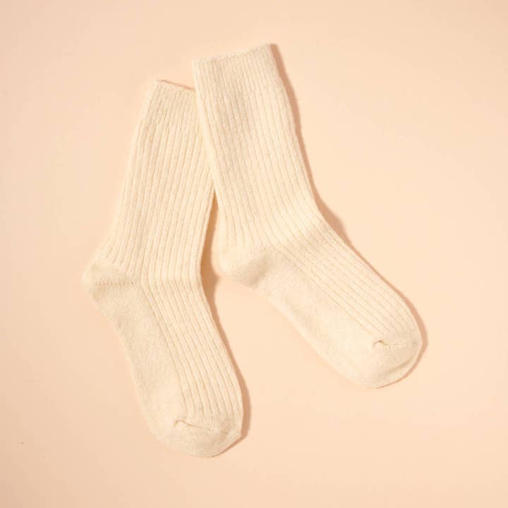 Frem - Wholesale Socks - Women's - Ribbed Knit Crew Socks – 4 Neutrals for Christmas Gift5