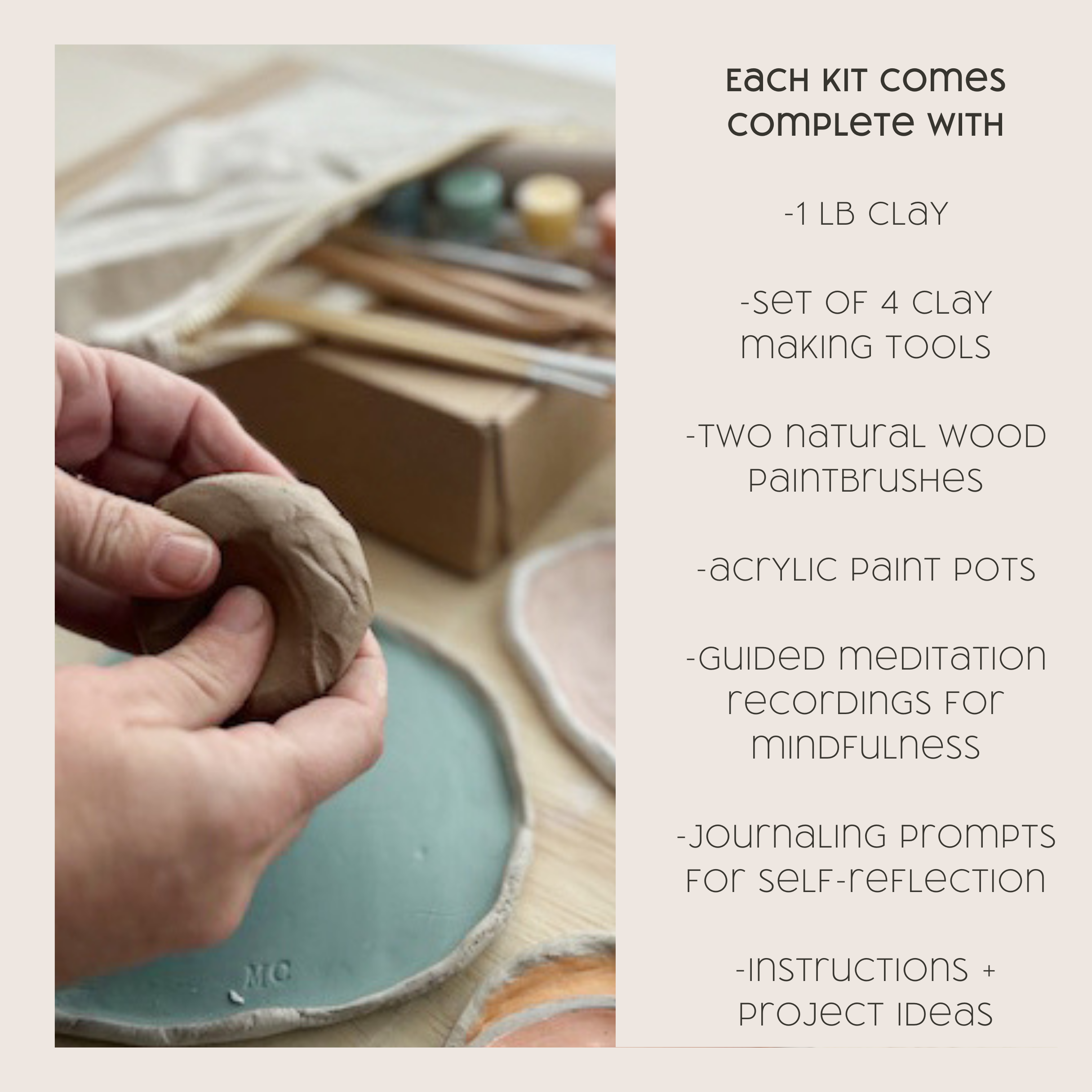 Breathe People - Wholesale DIY Craft Kit - Meditative Art Clay Kit + Self-Care Meditations and Projects11