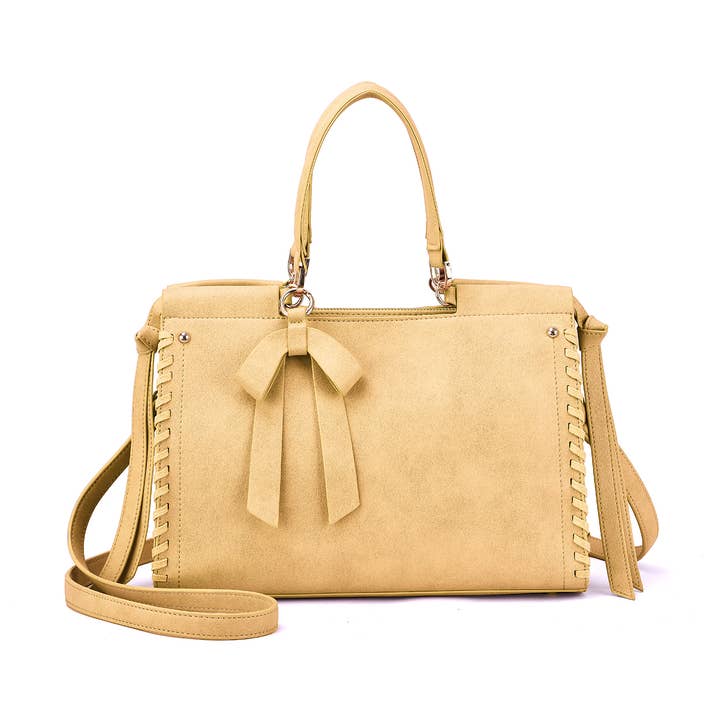 Cosette Satchel with Whipstitch Trim for wholesale by Mellow World