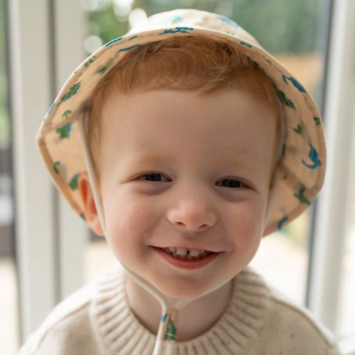 Ziggle Baby - Wholesale Bucket Hat - Kids - Blue/Green Dinos Sun Hat