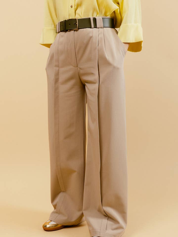 OPHÉLIE TROUSERS WITH SIDE PLEATS for wholesale by EMILIE K
