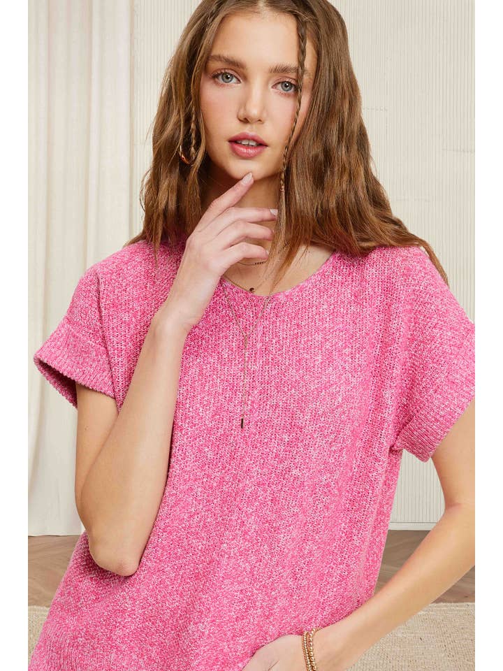 La Miel - Wholesale Knit Sweater - Women's - MCS3580-Soft Lightweight Loose Fit Textured Pullover Sweater3