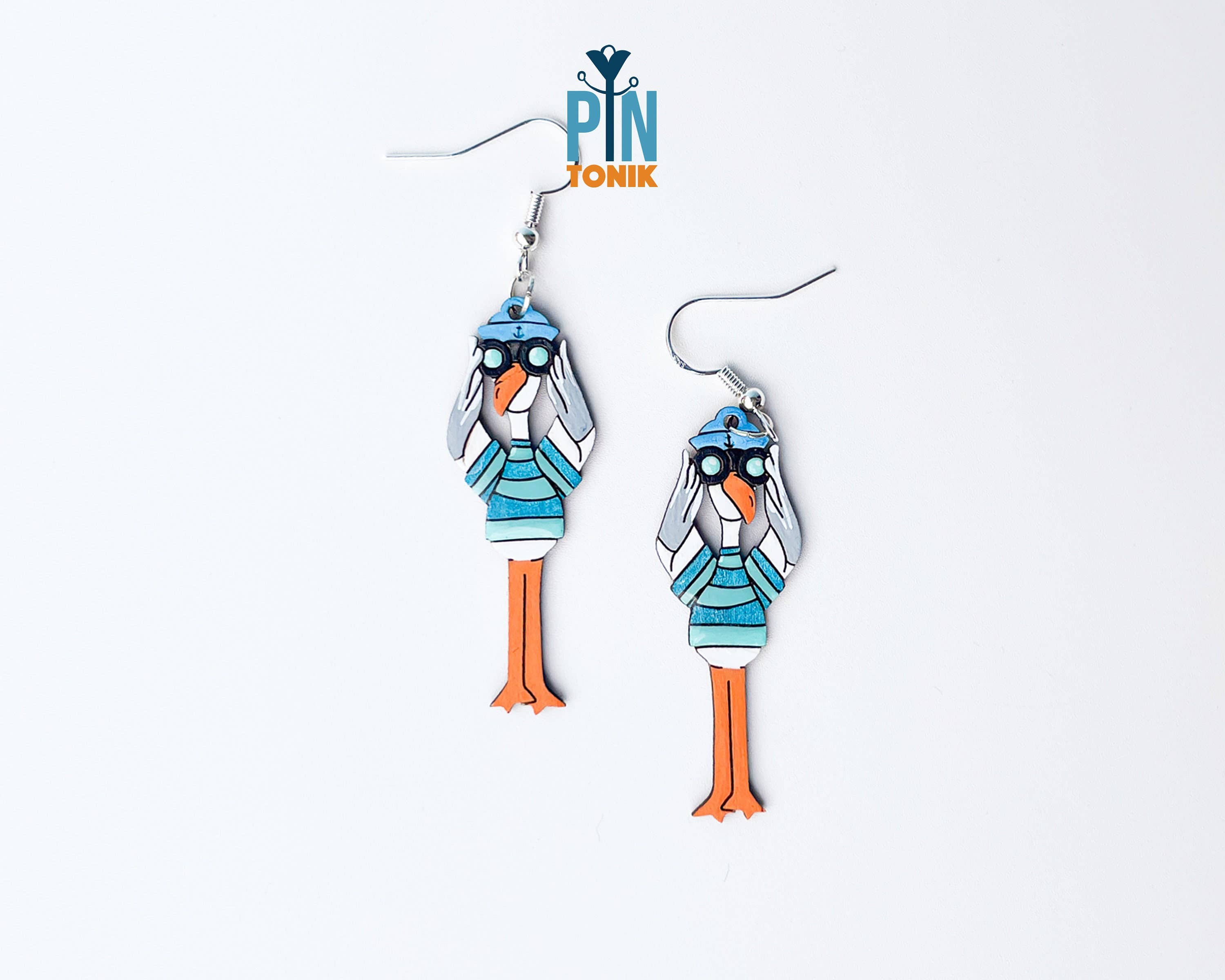 PinTonik – Brincos de argola por atacado – Brincos Náuticos Gaivota de Praia em Prata Esterlina3