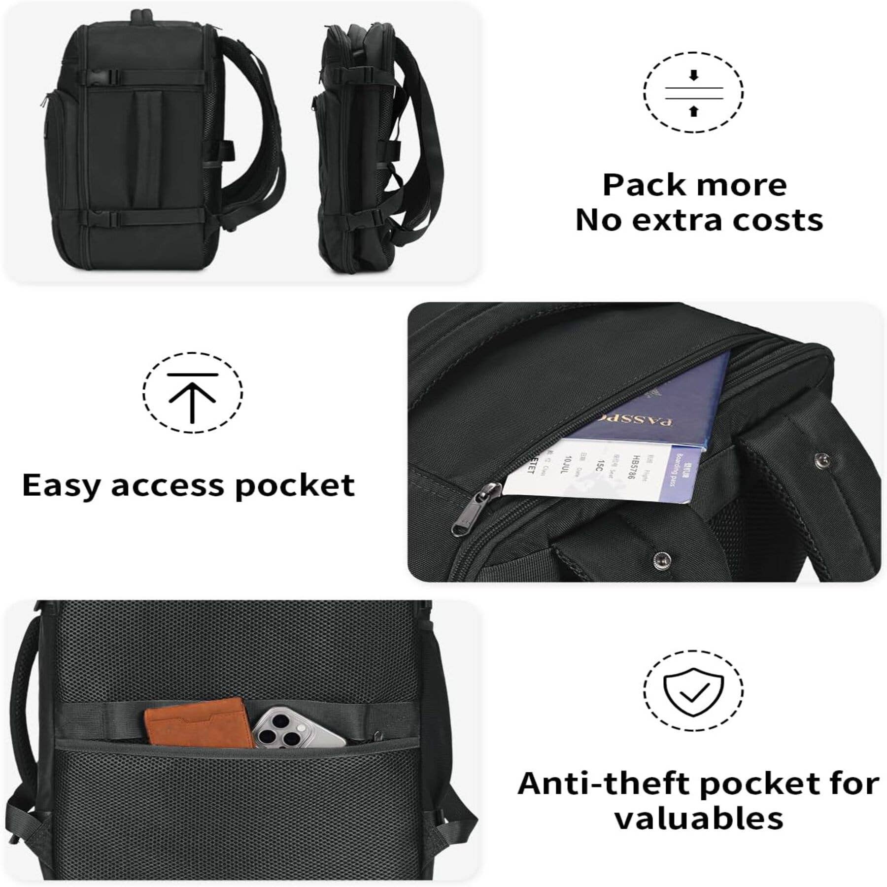 wandf - Wholesale Backpack – Unisex - ECOHUB 30L Flight-Approved Backpack USB Charging Port Bags7