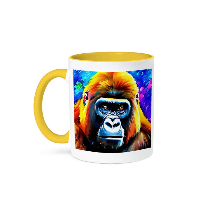 3dRose - Wholesale Coffee Mug - 3dRose, Cool gorilla ape. Colorful digital painting, gift, card or print, Mug