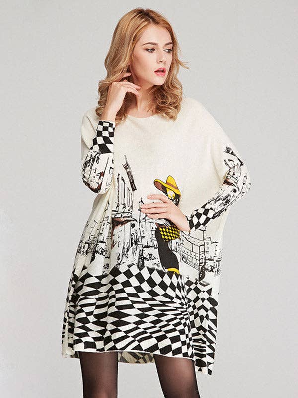 Vintage losse trui met split-joint voor wholesale door StyleGalX