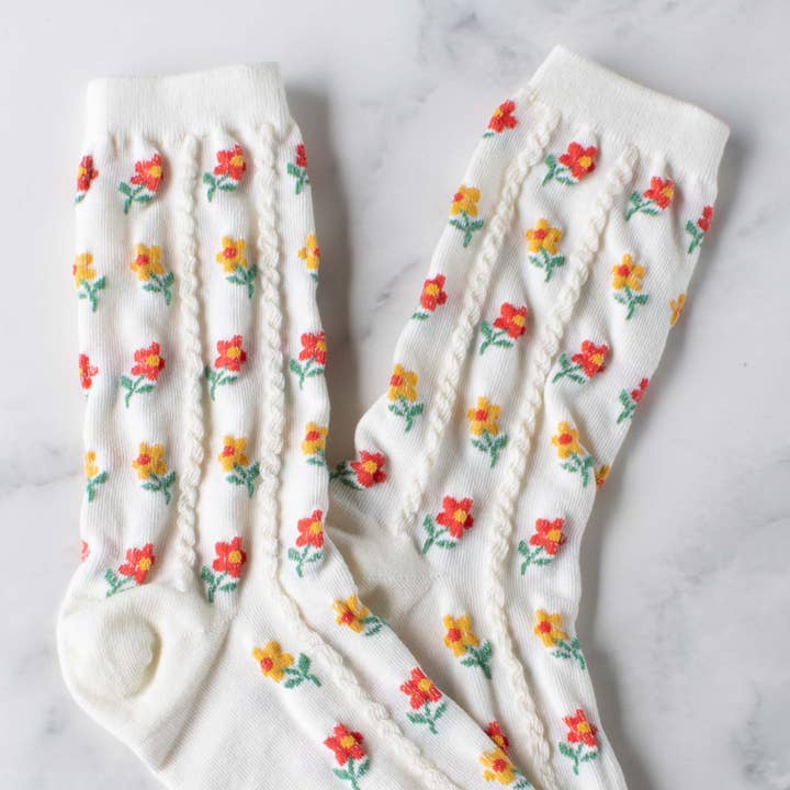 Tiepology - Wholesale Socks - Women's - Kate Floral Casual Socks1
