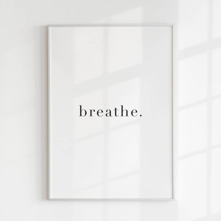 Træk vejret Print for engroshandel hos Kalm Lettering