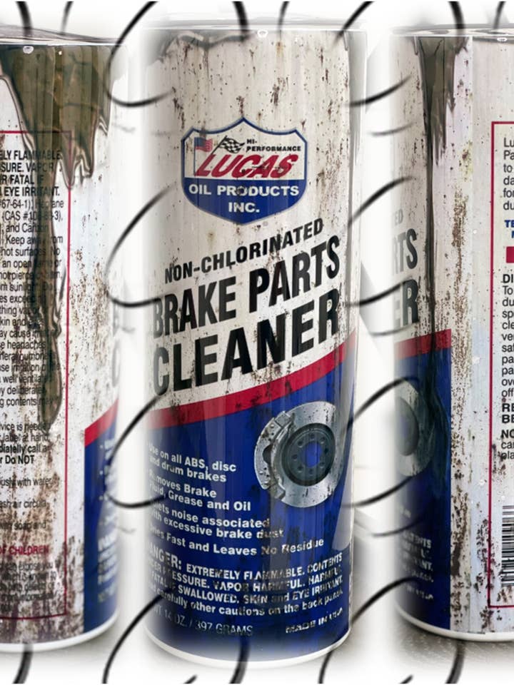 Lucas Brake Cleaner 20oz Skinny Tumbler for wholesale by CMD Wholesale