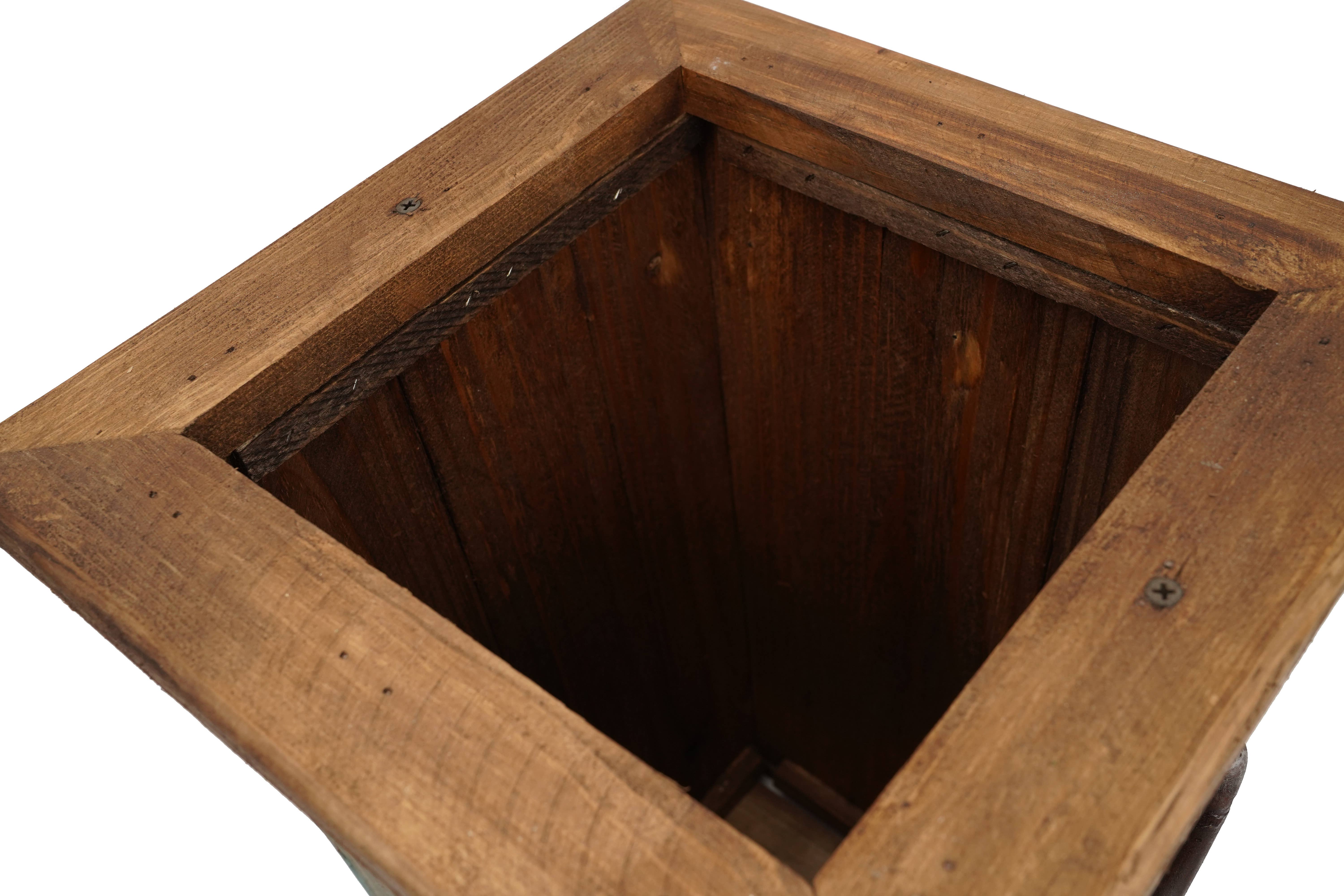 My Amigos Imports - Vente Jardinière - Jardinière rustique en bois Midland Farmhouse - Garden-Turquoise1