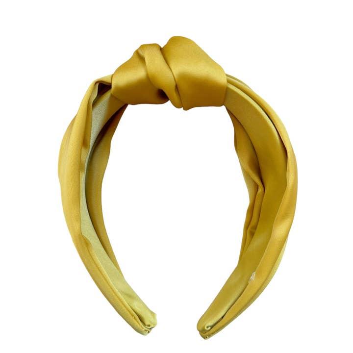 Bandeau en satin jaune Party Knot pour la vente par ILLYTRILLY