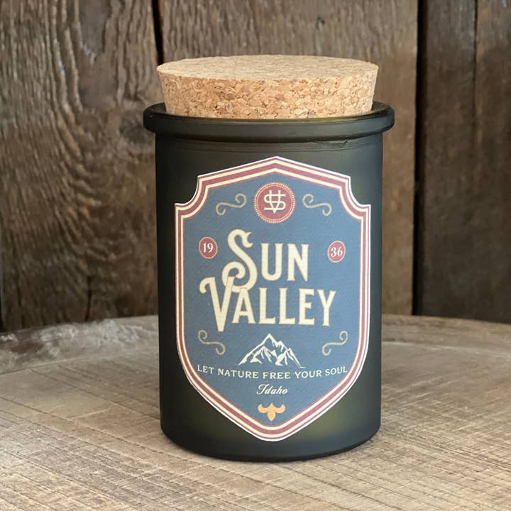 Montana Farmacy - Vendita all'ingrosso Candela in vasetto - Candela con distintivo Sun Valley Ketchum Sawtooths of Idaho