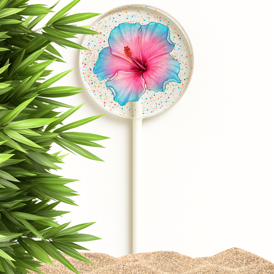 TheLollipopStudio - Wholesale Lollipop - Hawaiian Hibiscus & Aloha Lollipops, Tropical Favors3