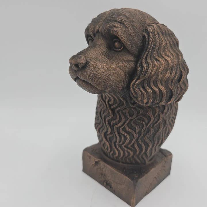 Busto de estátua de cavapoo - ornamento pintado à mão para amantes de cães, decoração para casa por atacado de 3DijkstraFinds
