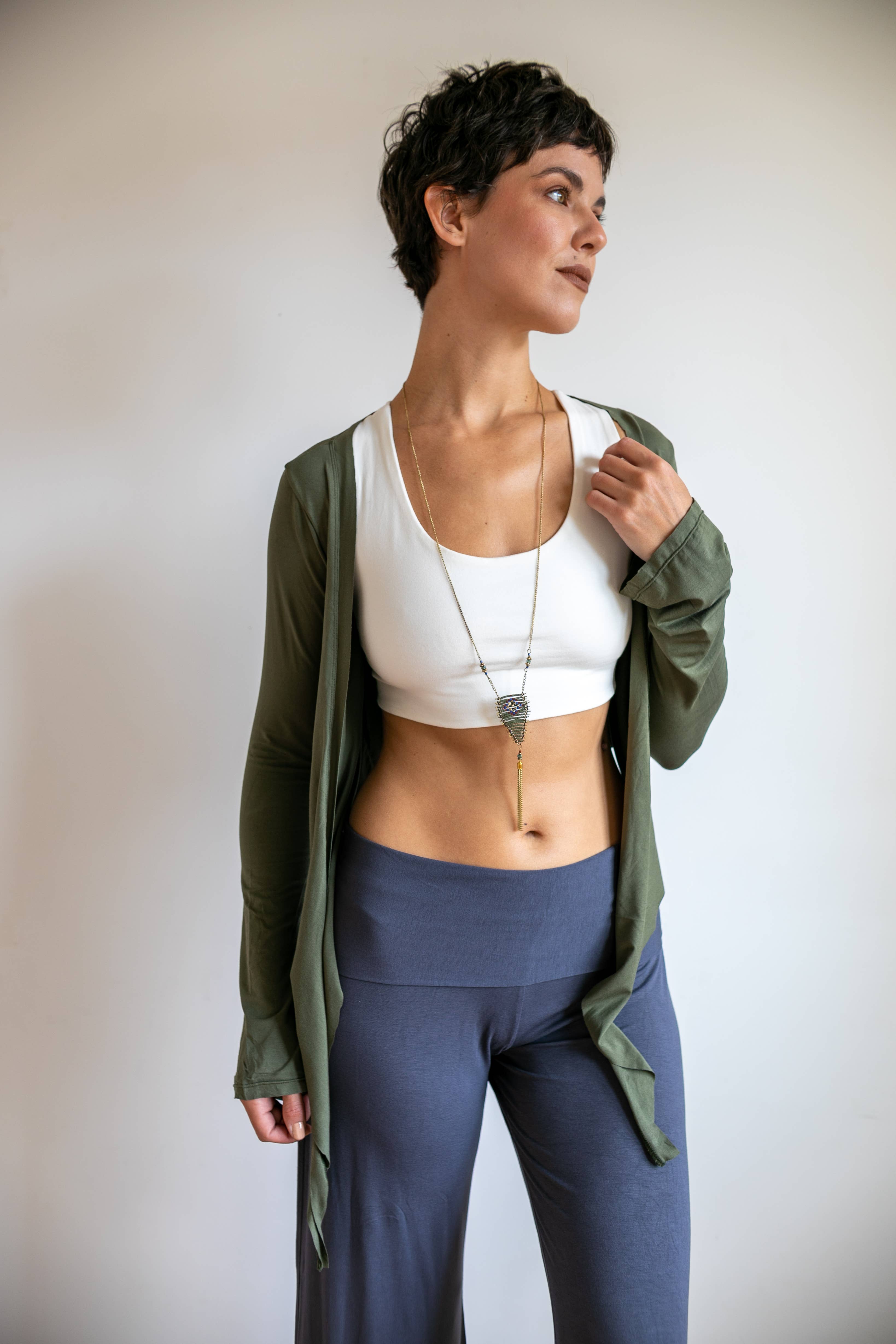 Paramita Designs - Vendita all'ingrosso Pantalone - Donna - Pantaloni palazzo a gamba dritta Sage2