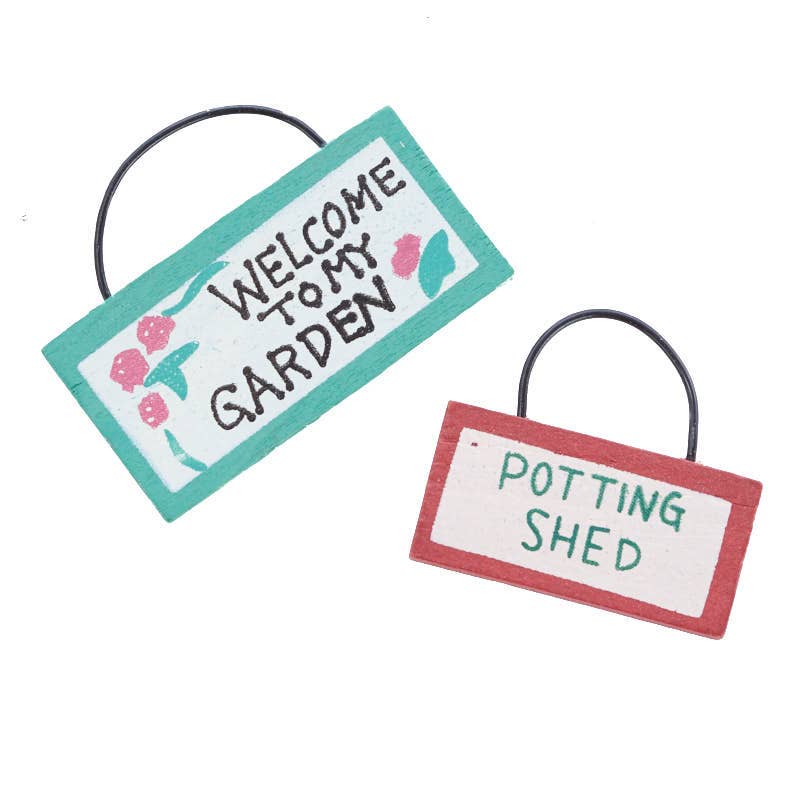 Factory Direct Craft - Wholesale Decorative Tabletop Object - Set of 2 Miniature Garden Signs 2