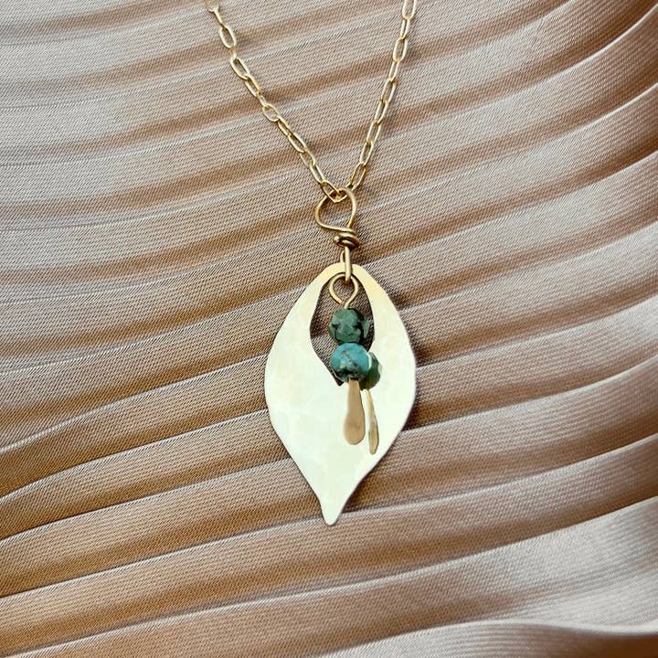 Tea Leaf Necklace for wholesale by Fluff Hardware