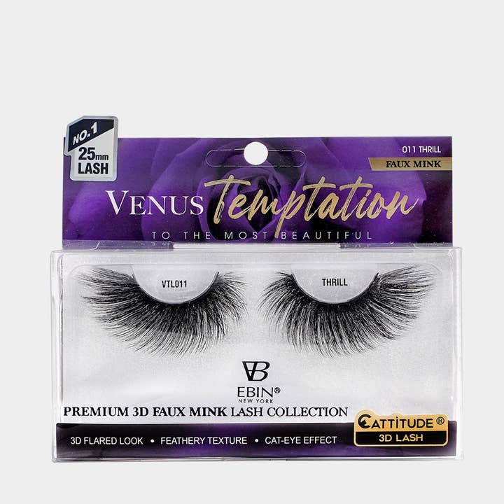 EBIN NEW YORK - Wholesale False/Fake Eyelashes - Venus Temptation 25mm Faux Mink 3D Lashes - THRILL