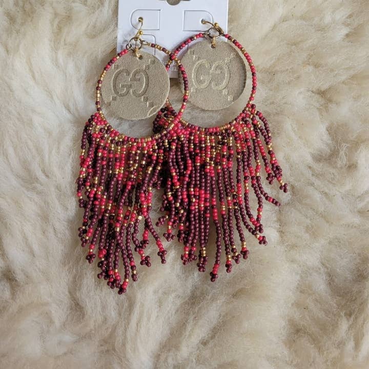 Upcycled GG bead earrings for wholesale by Upcycled Always & Forever accessories