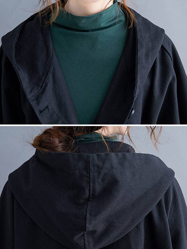 StyleGalX - Wholesale Trench Coat - Women's - Loose Hooded Trench Long Coat9