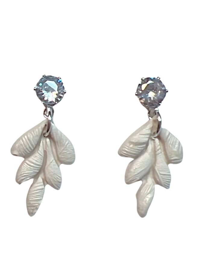 Textured Leaf Dangle Earrings for wholesale by Maia Sol Designs
