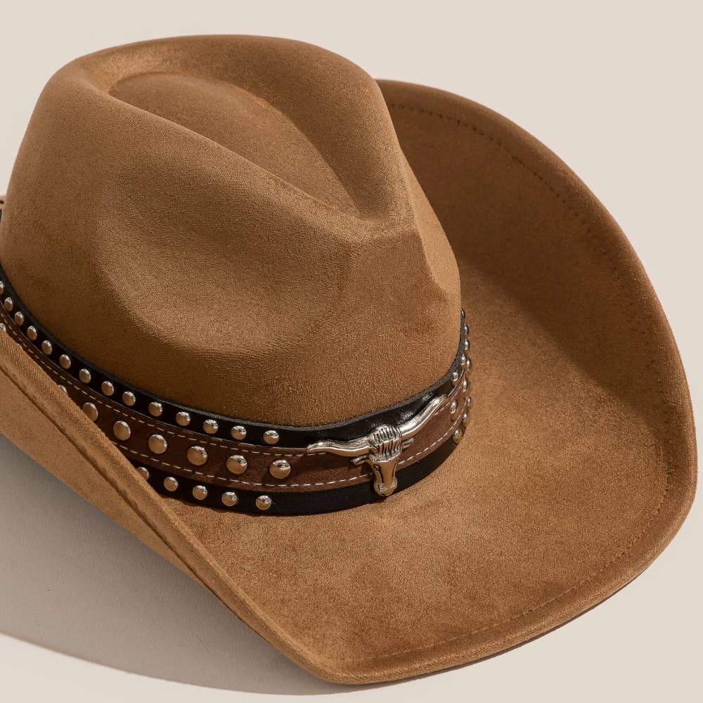 Anarchy Street - Wholesale Fedora - Women's - Layered Western Bull Head Strap Cowboy Hat1