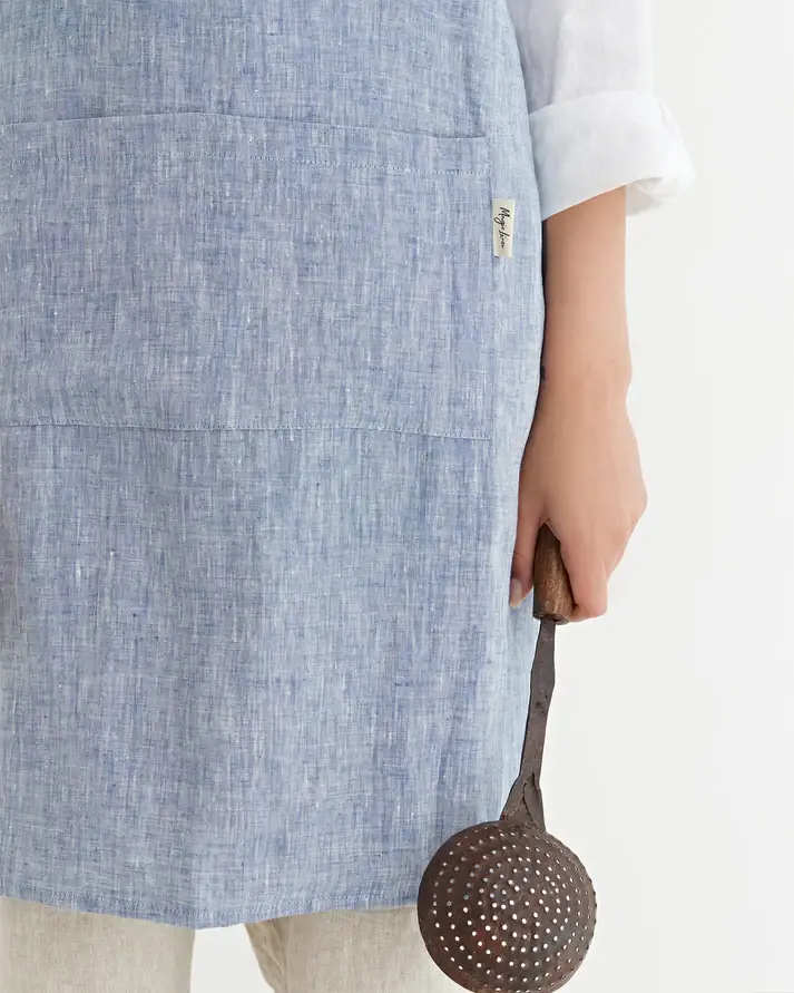 MagicLinen (We handle U.S. import procedures for you) - Wholesale Apron - Pinafore cross-back linen apron in various colors13