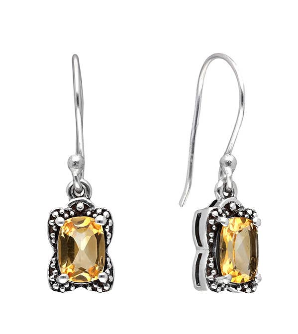 Tiramisu - Wholesale Hangende/ronde oorbellen - Citrien 925 sterling zilver Dangle oorbellen sieraden1