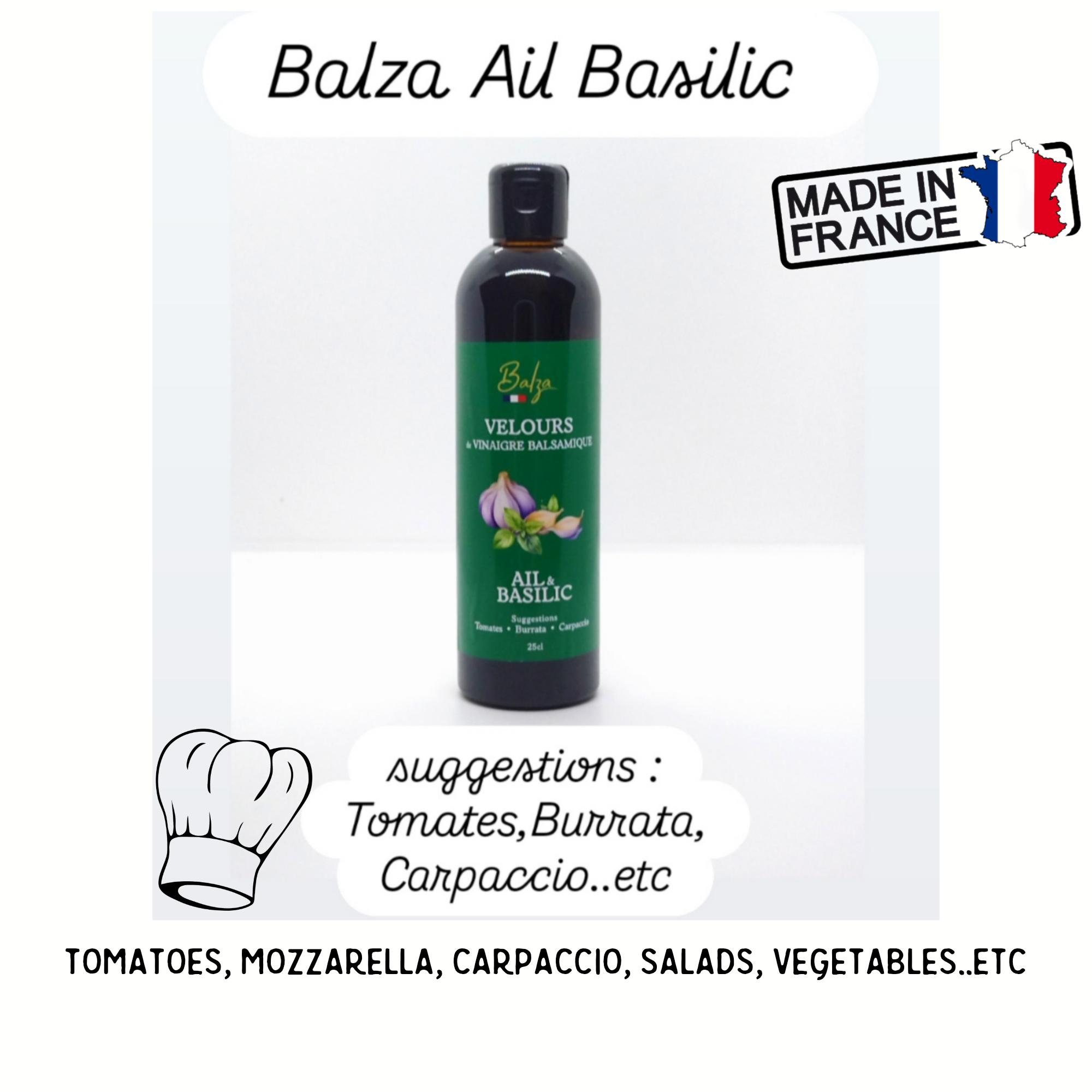 Atelier du Sel Camargue - Wholesale Vinegar - Balsamic Vinegar Cream Garlic Basil 250 ml1