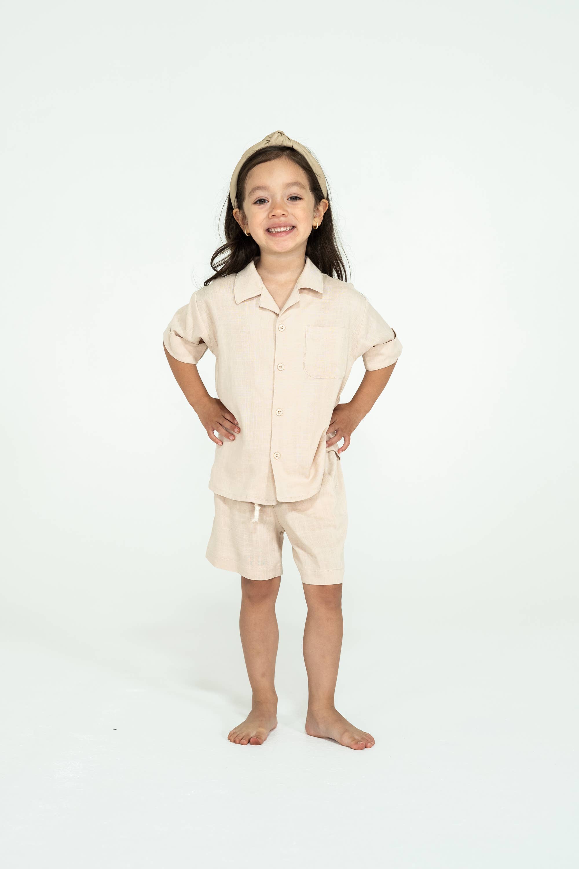 Beige Cotton Linen Set in Natural for wholesale on Faire4