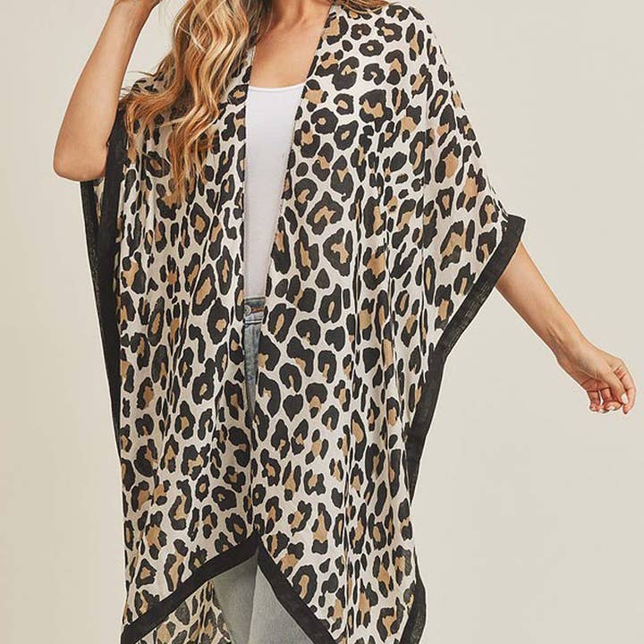 3AM BY H&D ACCESSORIES - Wholesale Kimono - Women's - Leopard Print Kimono
