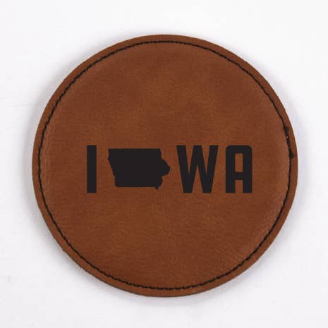 Iowa PU Leather Coasters for wholesale by Classic State