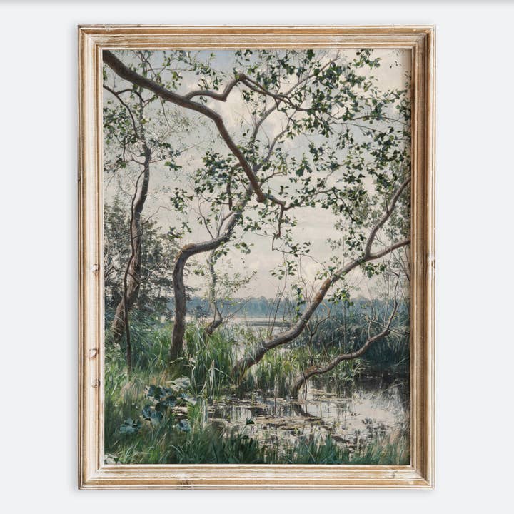 Vintage watervegetatieplanten Garden Meadow Art Print VP96 voor wholesale door Sugar & Canvas