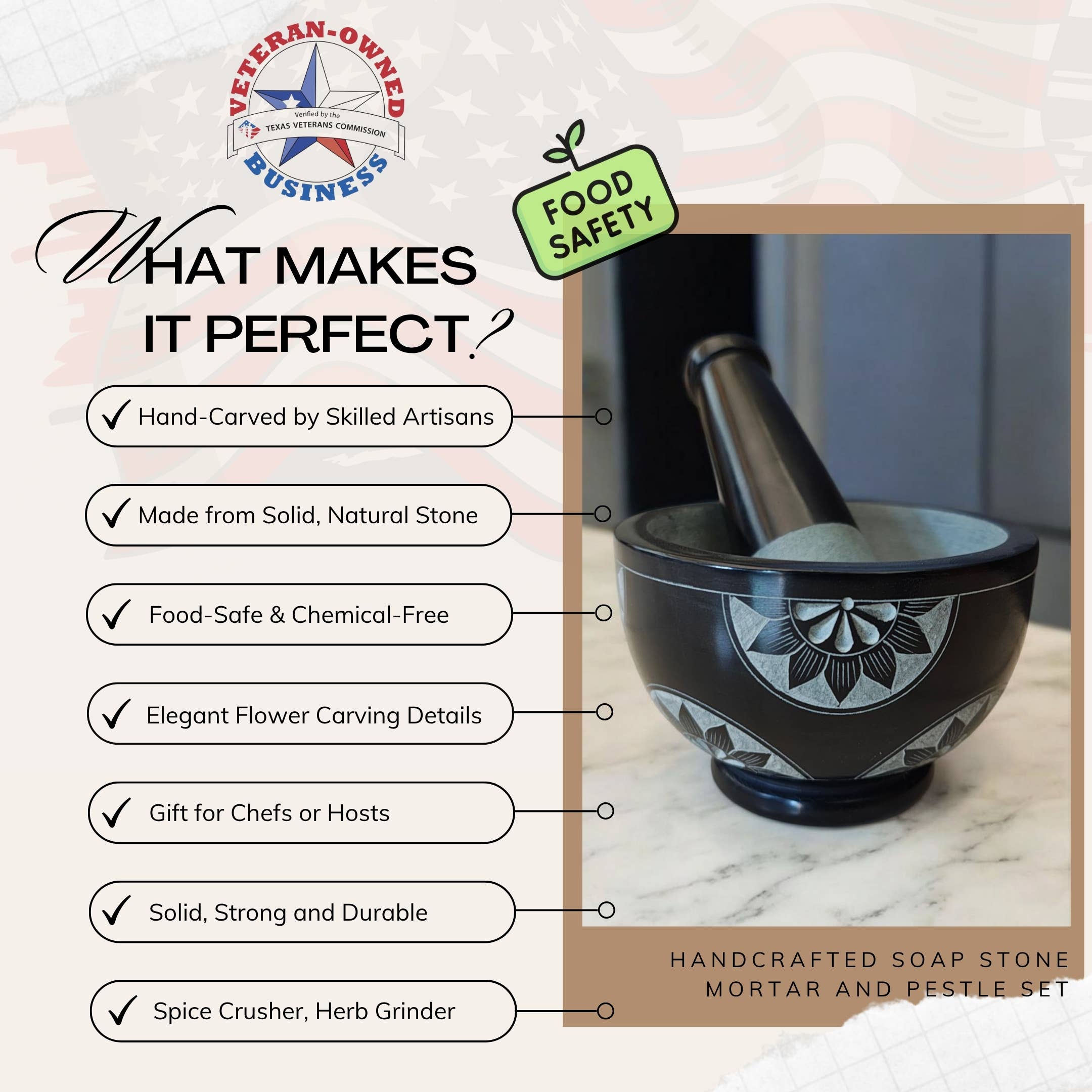 Valor Home Goods - Wholesale Mortar & Pestle - Handcrafted Soap Stone Mortar and Pestle Set3