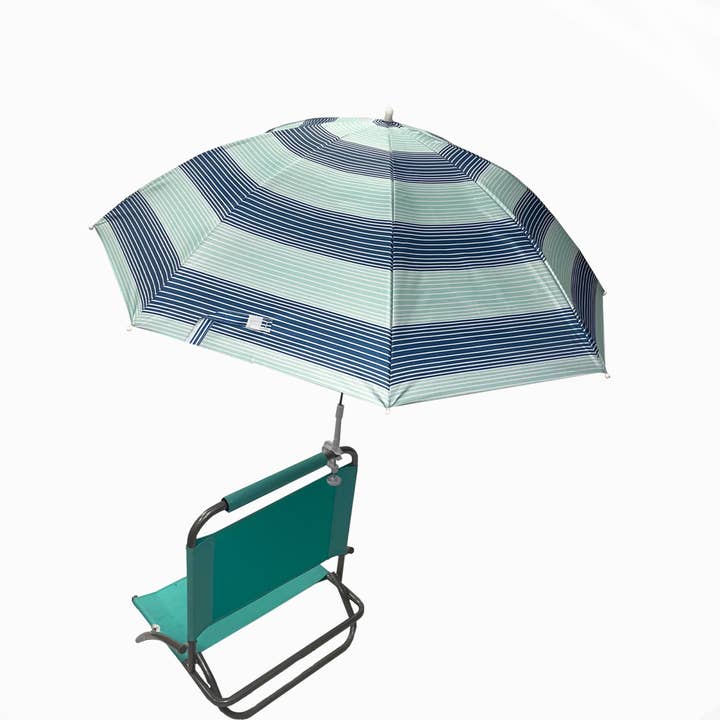 Chaby International - Wholesale Beach Umbrella - Caribbean Joe 48" Arc Clamp-On Beach Umbrella-Horizon Stripe