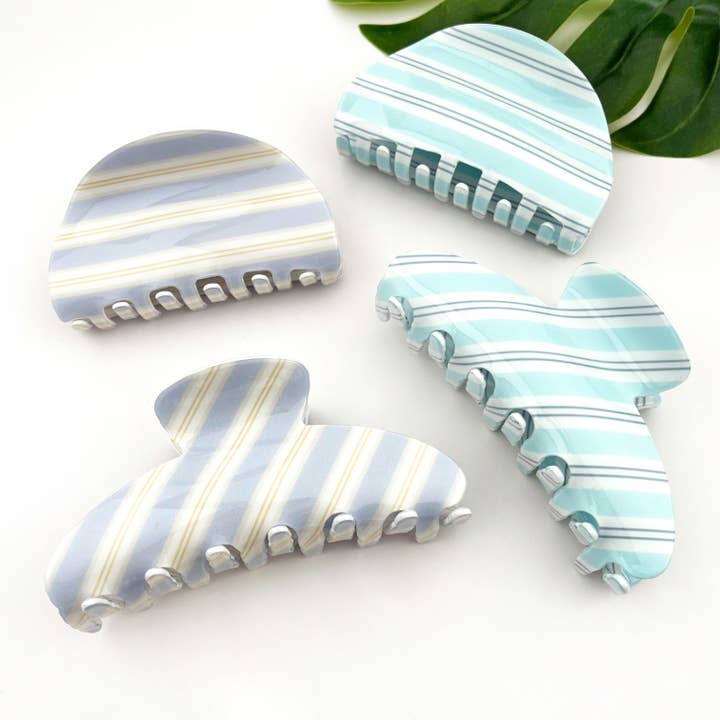 Classic Striped Hair Claw Clip for wholesale by TheDivaSoap