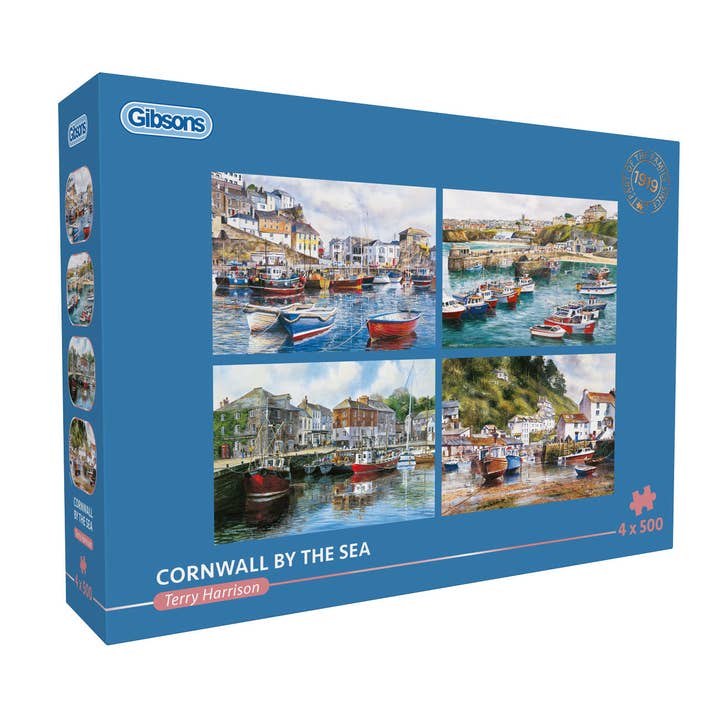 Cornwall by the Sea 4 x 500 Piece Jigsaw Puzzle for wholesale by Gibsons Games Ltd