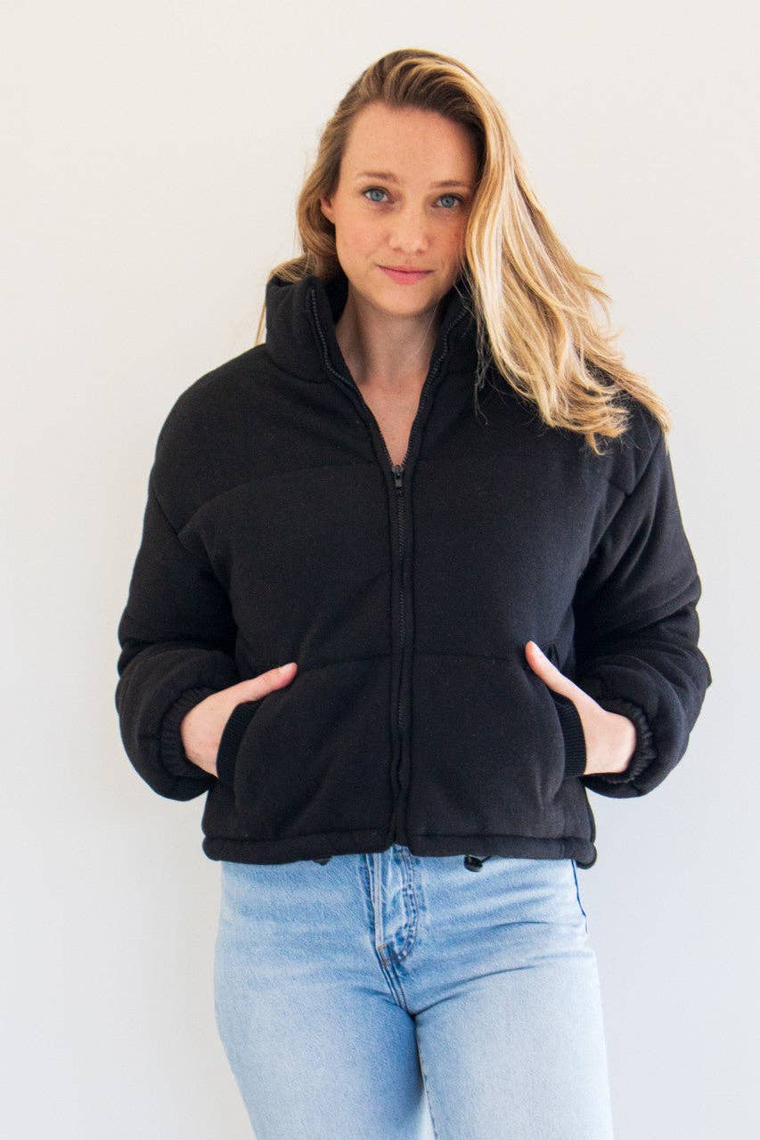 Celine Knit Puffer Jacket in Black for wholesale on Faire4