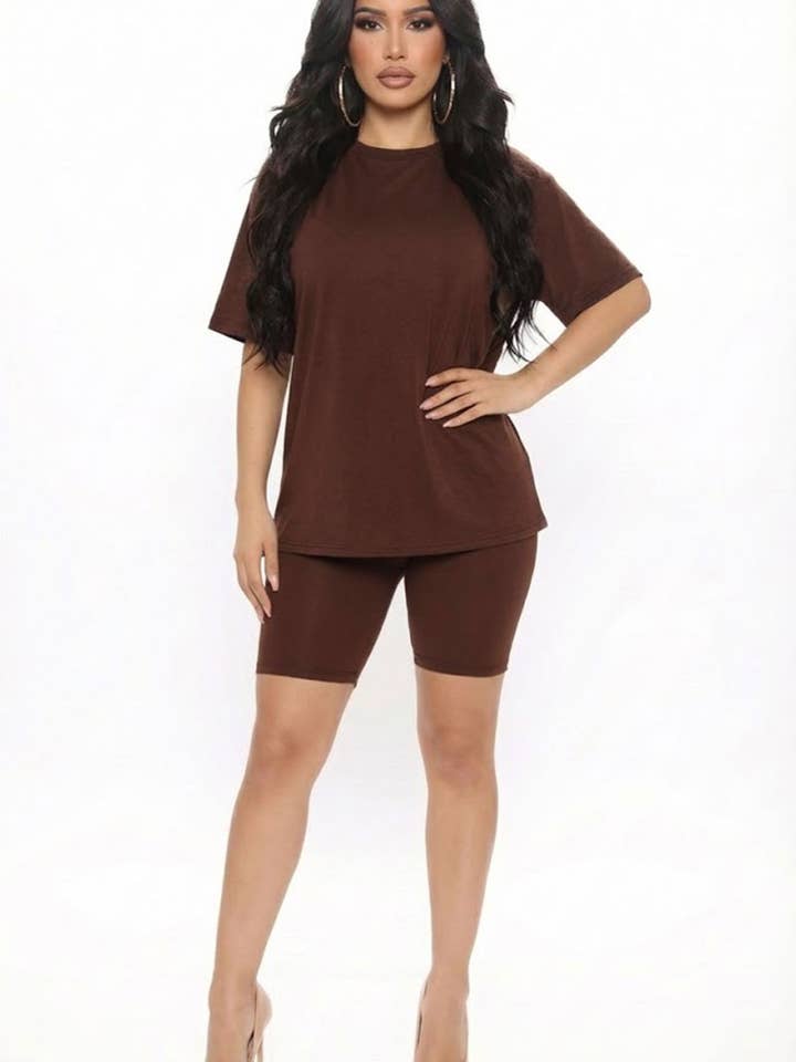 CAPELLA APPAREL - Wholesale Activewear Set - Women's - Loose Fit Top & Bike Shorts Set19