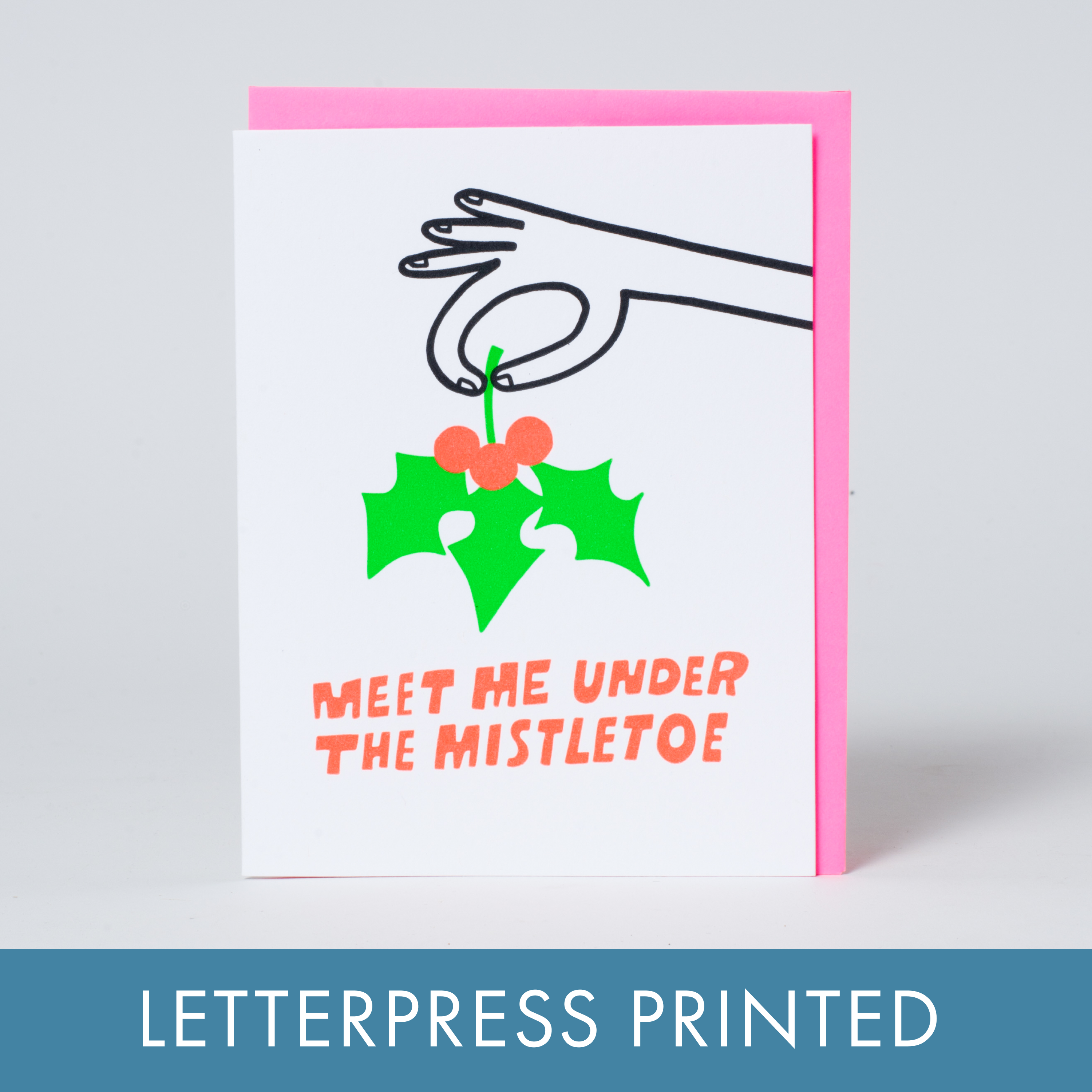 Egg Press Manufacturing - Wholesale Christmas Card - Mistletoe Holiday Letterpress Greeting Card by Ashkahn0