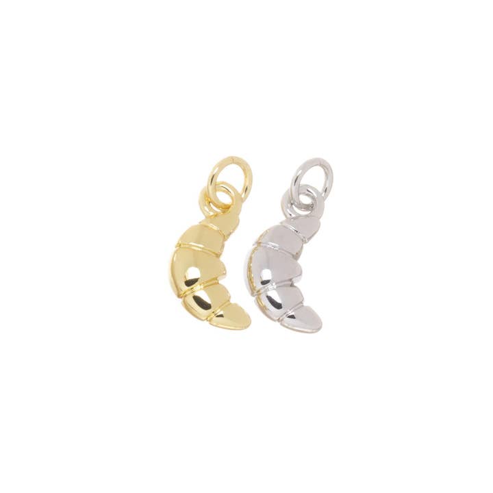 Jewel Pledge - Wholesale Individual Charm/Pendant - Gold & Silver Croissant Charm for Jewelry,CPG-CPS7975