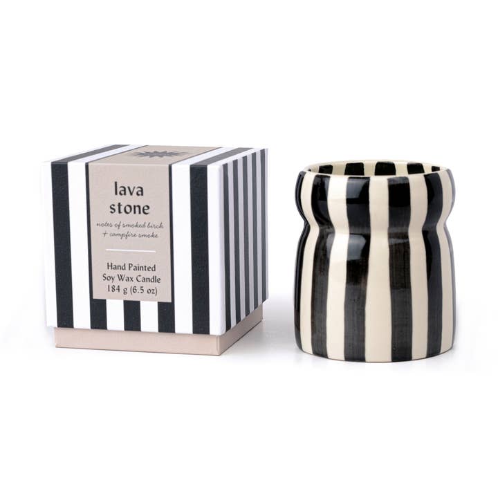 Paddywax Cabana Black Ceramic Candle - Lava Stone for wholesale by Designworks Collective