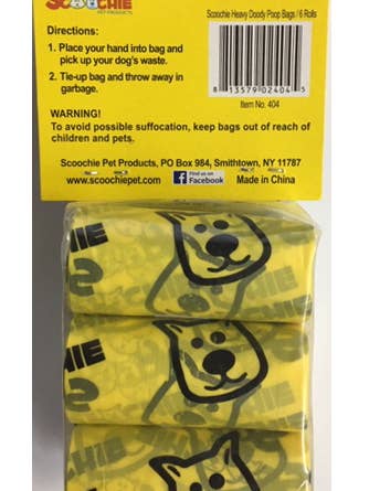 Scoochie Heavy Doody Poop Bags In Bag and Header 60 Bags for wholesale by Scoochie Pet Products