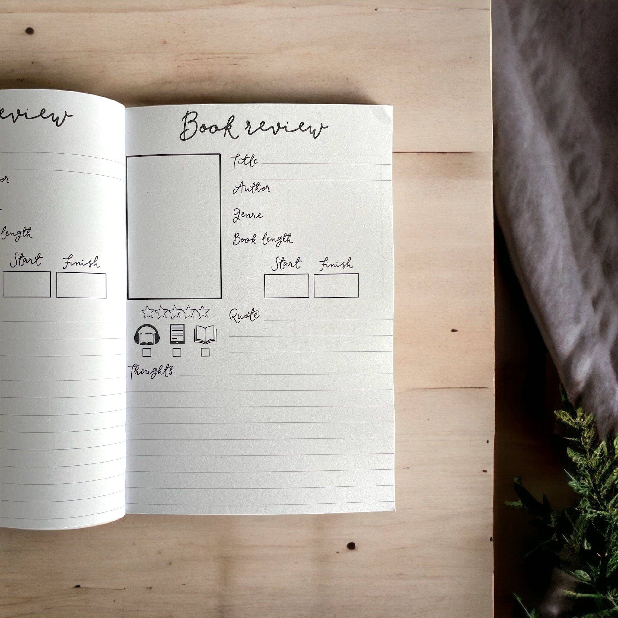 And Hope Designs - Cards, Stickers & Stationery - Vente Journal intime - Journal de lecture rose avec pages pré-remplies, bullet journal pour livres7