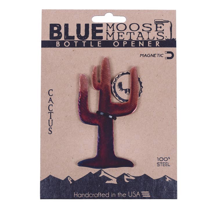 Cactus Magnetic Bottle Opener for wholesale by Blue Moose Metals