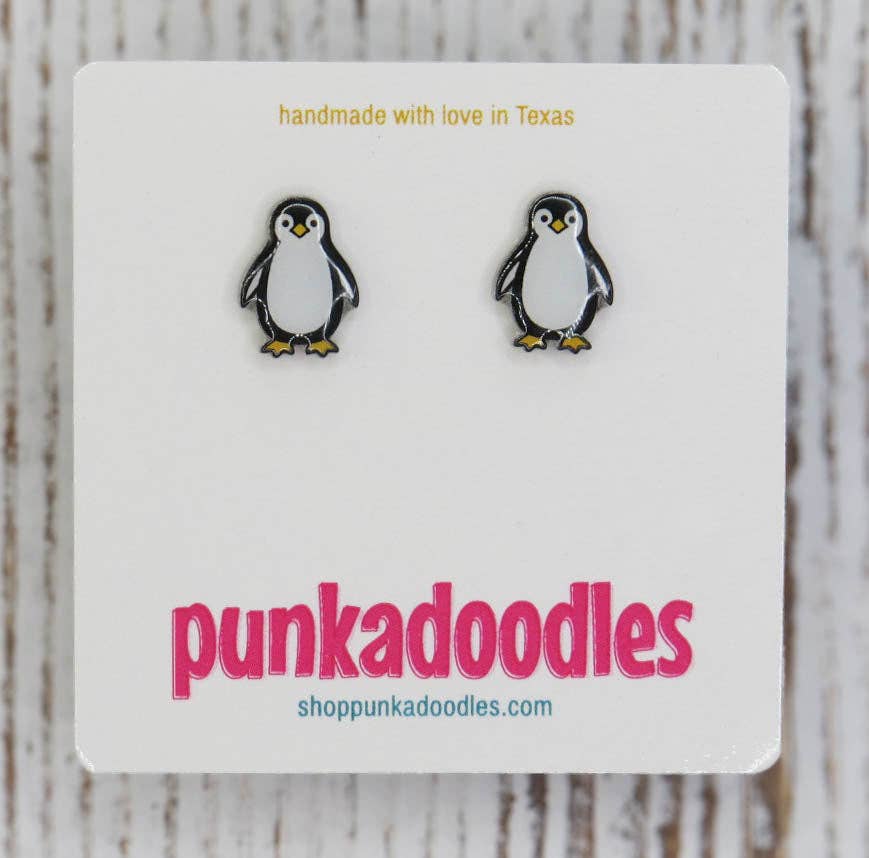 Punkadoodles.co - Wholesale Stud/Post Earrings - Penguin Earrings0